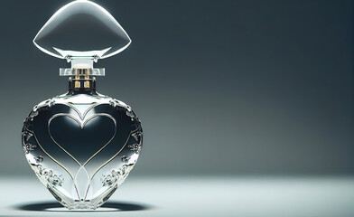Hearth shaped perfume bottle illustrated with empty space
