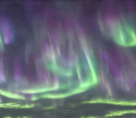 Fototapeta na wymiar Aurora borealis, 3d illustration, beautifull background