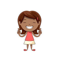 Little girl fingers crossed