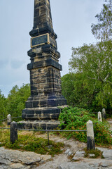 Wettin Obelisk on Lilienstein mountain, Saxon Switzerland, Germany