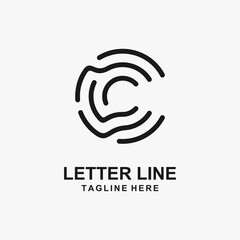 Letter C line logo design