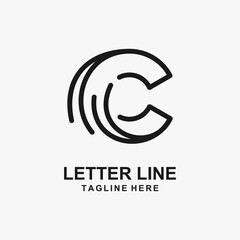 Letter C line logo design