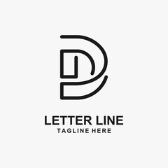 Letter D line logo design