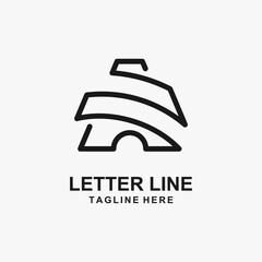 Letter A line logo design