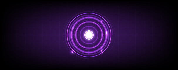 Pink circle and line technology abstract technology innovation concept vector background and glowing light