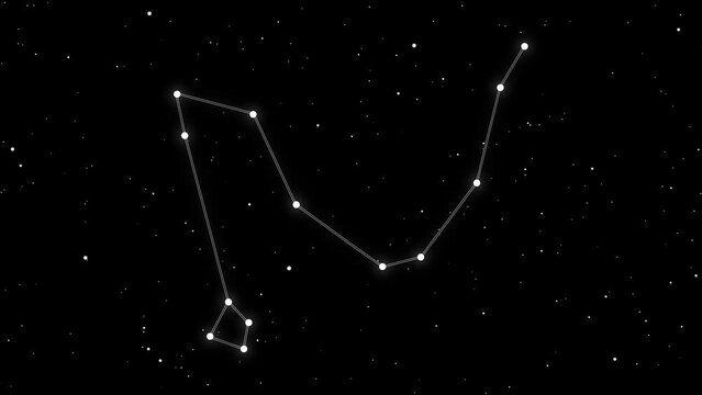 Dragon constellation also known as draco star gazing in dark night sky  space and astronomy concept animation