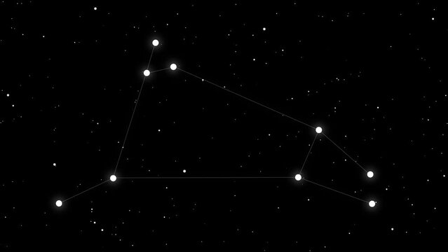 aries constellation star gazing in dark night sky  space and astronomy concept animation