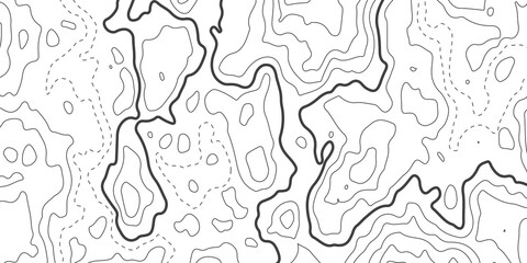 Black and white wave abstract topographic map contour, lines Pattern background. Topographic map and landscape terrain texture grid. Wavy banner and color geometric form. Vector illustration.