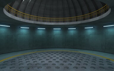 Obraz na płótnie Canvas Nuclear reactor or power generator in a bunker