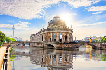 Museum Island on the Spree view of the bridges at sunny day, Berlin, Germany