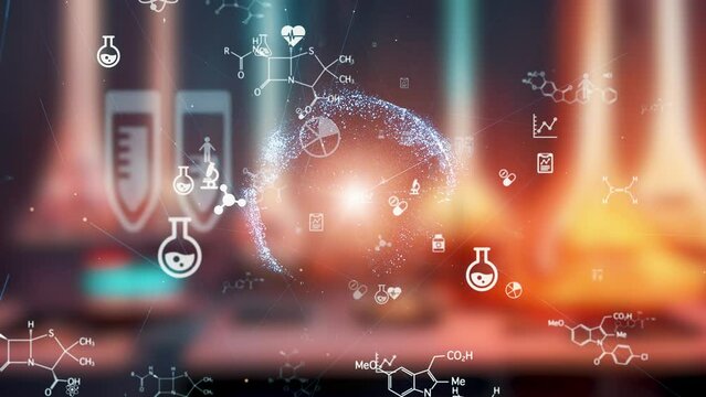 Science technology concept. Medical examination. Pharmaceutical manufacture.