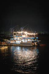Fototapeta na wymiar Boat Light at Night