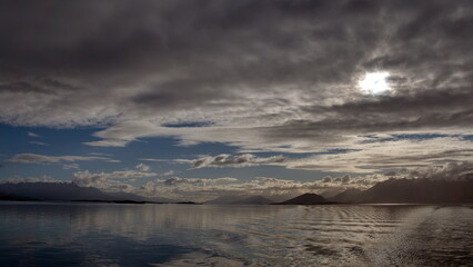 Obraz premium Sunset over the Beagle Channel near Ushuaia, Argentina