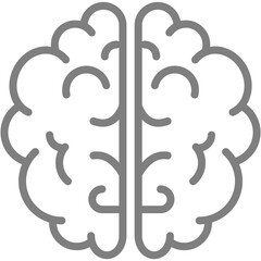 Brain icon, vector memory symbol, human neurology