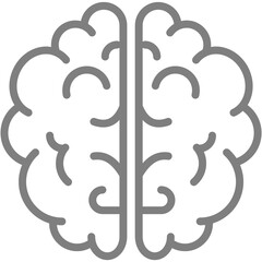 Brain icon, vector memory symbol, human neurology