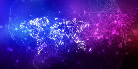 2d illustration world map abstract background