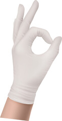 Hand white glove