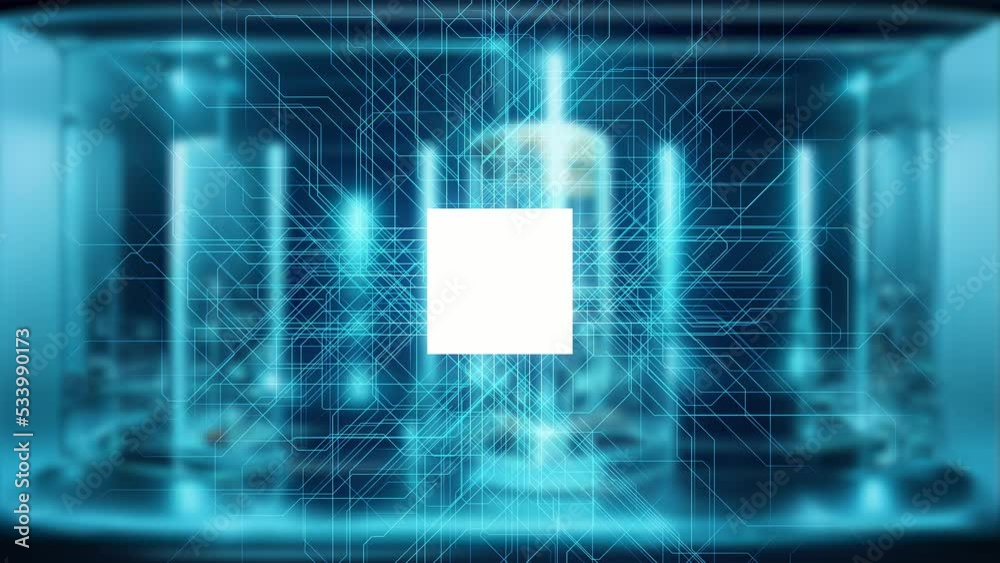 Poster electronic circuit. microchip. Abstract background.