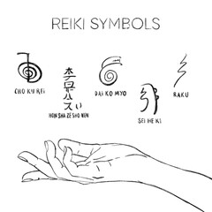 Fototapeta premium Sacred geometry. Reiki symbol. A hieroglyph denoting the divine energy of Ki.