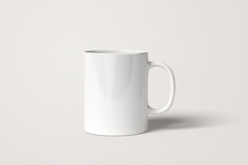 Blank mug mockup isolated on white 3D rendering