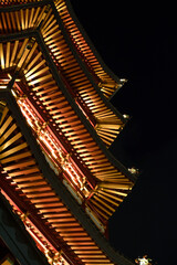 Fototapeta na wymiar Pagoda Lights at Night