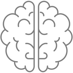 Brain, mind or intelligence outline vector flat icon