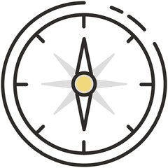 Compass icon flat vector navigation gps symbol