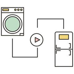 Smart house and home appliance control icon flat vector
