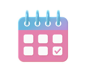 3d render of Gradient event reminder calendar illustration icons for UI UX web mobile apps social media ads designs	