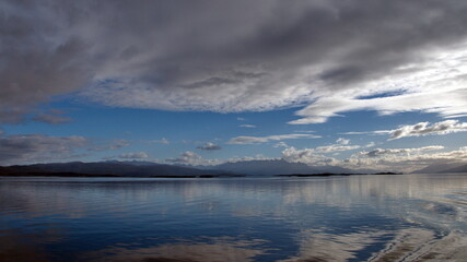 Fototapeta premium Sunset over the Beagle Channel near Ushuaia, Argentina