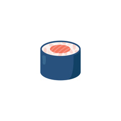 Maki sushi shinko roll with caviar rolled in nori vector illustration isolated.