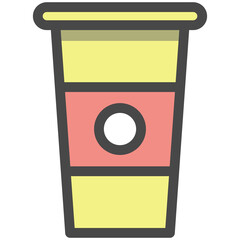 Disposable takeaway coffee cup vector icon design element