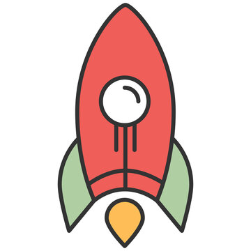 Rocket Launch Icon Business Or Campaign Startup Vector