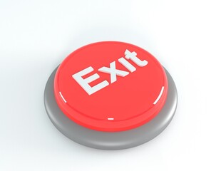 3d Exit button isolated 