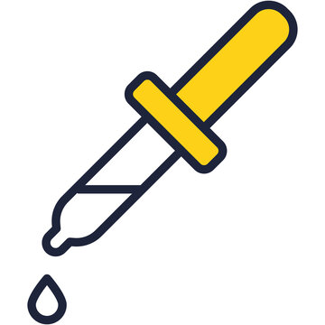 Pipette Dropper Icon Eyedropper Line Flat Vector