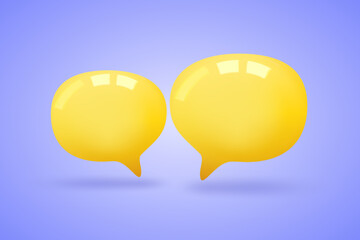 3D speech bubbles for text replacement, chatting or message box, social media chatting concept. 3d vector illustration