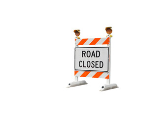 Road closed construction sign