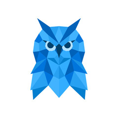 owl polygonal design  transparent background. geometric style trendy modern logo design.