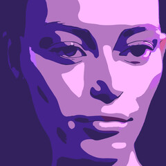 Abstract beautiful women portrait. Woman beauty fashion concept, minimalistic style. Trendy modern illustration for poster, banner, cover.