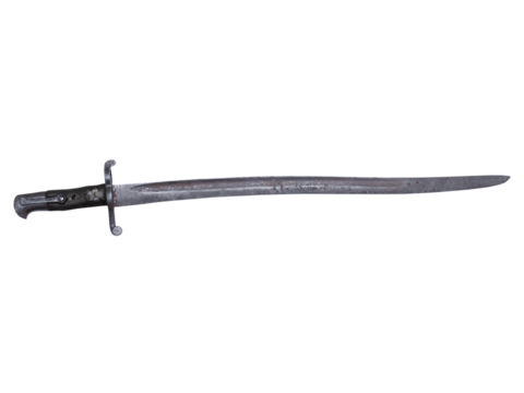 Antique bayonet sword from the early 1900s isolated.  