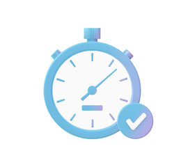 3d render of Gradient stopwatch time illustration icons for UI UX web mobile apps ads