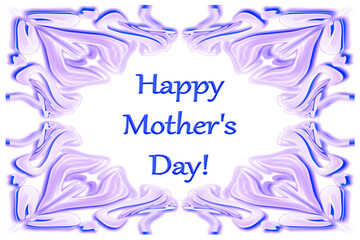 Happy mother's day! Postcard template, colored background, 3D ornament, space for text
