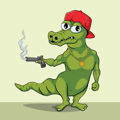vector crocodile cartoon character design 