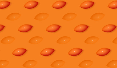 Background with volumetric and embossed shapes. 3d formfs on bright orange background