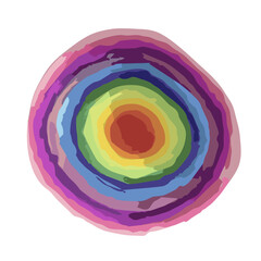 Rainbow vector doodle circle painted icon sticker