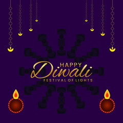 Happy Diwali Banner Template Design 