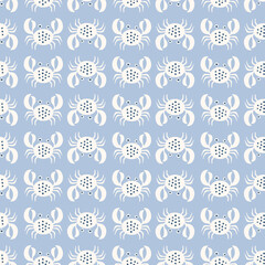 DOODLE CRAB SEAMLESS PATTERN IN EDITABLE VECTOR FILE