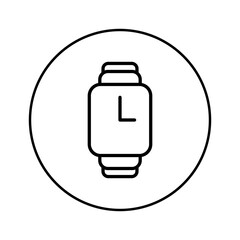Watch, Wristwatch, Clock, Time Dotted Line Icon Vector Illustration Logo Template. 