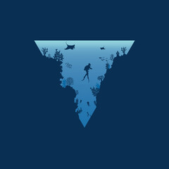 Underwater Illustration Artwork Design Template