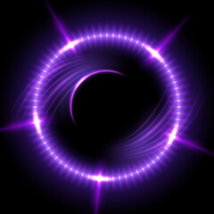 Abstract Violet Ring Line of Light Background. Vector Illustration